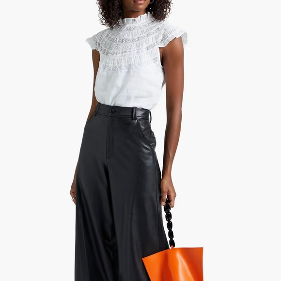 NWT Frame Ramie Lace Trim Top in Noir, Large - Picture 10 of 10